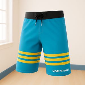 شلوارک فیزیک مدل گوبلین طرحدار سه خط زرد موتی فیزیک – شلوارک بدنسازی، تمرینی، ورزشی، ساحلی و استخر